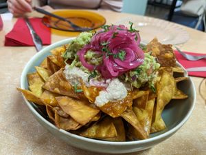 Chilaquiles at La Galla Tasca Vegana in Barcelona