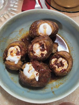 Patatas bravas at La Galla Tasca Vegana in Barcelona