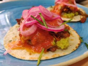 Tacos Galla Pibil at La Galla Tasca Vegana in Barcelona