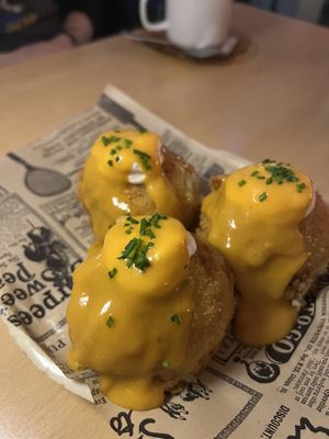 Bombas de la Barceloneta  at La Galla Tasca Vegana in Barcelona