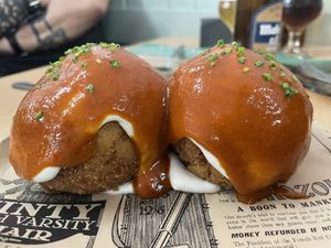 Bombas  at La Galla Tasca Vegana in Barcelona