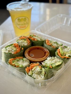 Spring Rolls with Mango Greentini  at Health Nut in Manhattan Beach