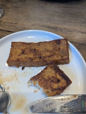 vegan bacon (really good!) at Peacock Pansy in San Francisco