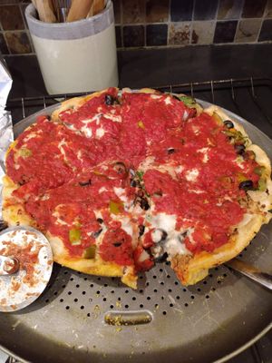 Fully Loaded Deep Dish at Kitchen 17 in Chicago