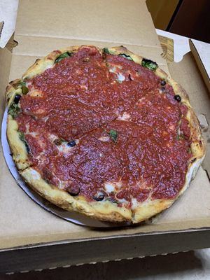 Fully Loaded Deep Dish at Kitchen 17 in Chicago