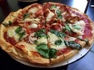 Sicilian style pizza at Kitchen 17 in Chicago