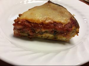 supreme deep dish pizza at Kitchen 17 in Chicago