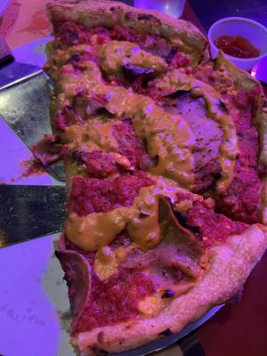 Cheeseburger pizza  at Kitchen 17 in Chicago