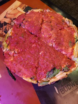 Fully loaded Deep Dish at Kitchen 17 in Chicago