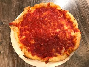 deep dish pizza  at Kitchen 17 in Chicago