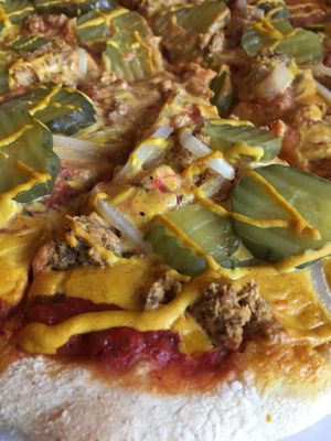 Cheese Burger Pizza  at Kitchen 17 in Chicago