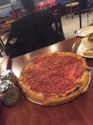 Pepperoni deep dish at Kitchen 17 in Chicago