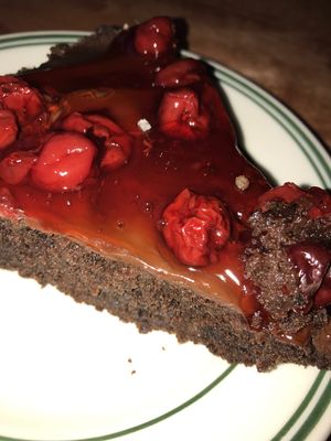 chocolate cherry cake  at Kitchen 17 in Chicago