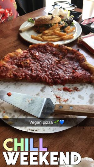 Deep dish pizza  at Kitchen 17 in Chicago