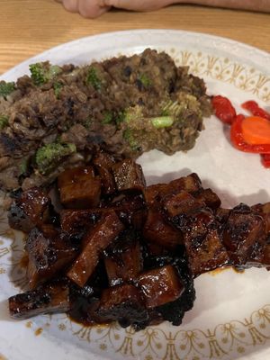 Lentil&broccoli mash with seitan  at Caffe at Amy's in Buffalo