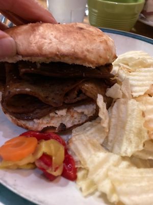 Seitan with horseradish sauce at Caffe at Amy's in Buffalo