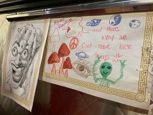 Customer placemat art work at Caffe at Amy's in Buffalo