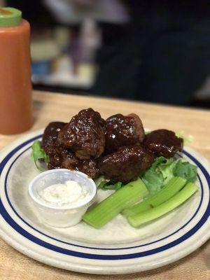 BBQ Seitan "Wings" Fantastic! They even gave me an extra on accident ¯\_(ツ)_/¯ at Caffe at Amy's in Buffalo