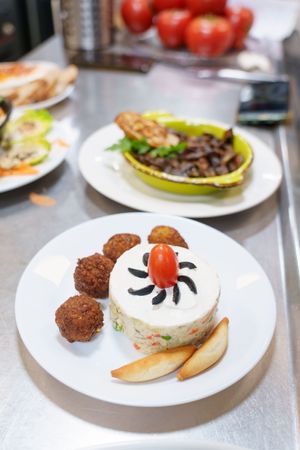 Ensaladilla rusa con falafel at El Rincón De Flor in Malaga