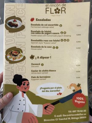 Menu  at El Rincón De Flor in Malaga