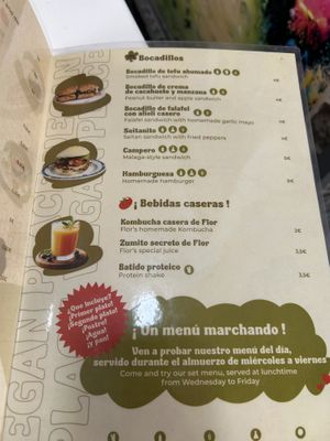 Menu  at El Rincón De Flor in Malaga