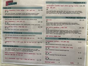 Menu   at Sen Saigon in New York City