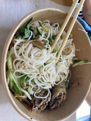 Bun cha (half eaten) forgot to take pictures beforee  at Sen Saigon in New York City