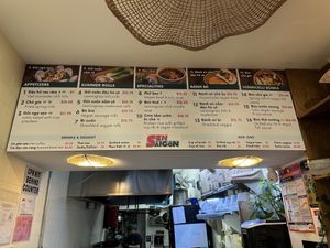 Menu  at Sen Saigon in New York City