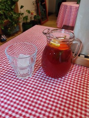 Hibiscus ice tea. Not too sweet but very refreshing at Plantastic Kitchen in Tbilisi