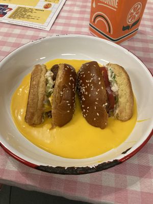 Filthy cheeseburger  at Plantastic Kitchen in Tbilisi