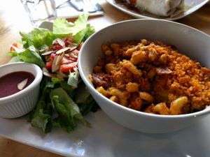 Sean's Vegan Mac and Cheese is the best thing that has ever happened to me at Bang Bang Cafe in Seattle