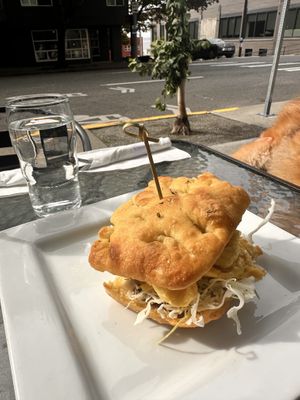 New vegan breakfast sandwich   at Bang Bang Cafe in Seattle