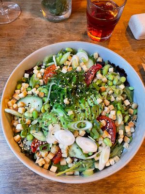 The best salad I ever ate. This is a starter!! The portion size was so big I got scared I could not finish my main. Fresh delicious avocado, wakame was outstanding.  at avant garden in Maastricht