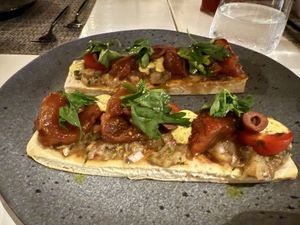 Eggplant caviar  at Origins  in Tamarindo