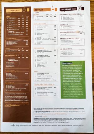 Menu page at Mindful Living at Mindful Living  in Berlin