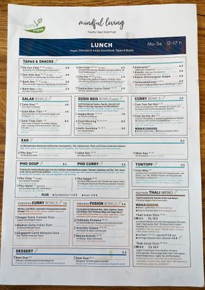 Menu page at Mindful Living at Mindful Living  in Berlin