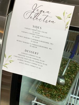 Vegan Deli Items Menu & Tabouli at Lou's Market & Deli in Vicksburg