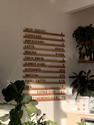 Drink menu  at Common Ground Coffee in Tacoma