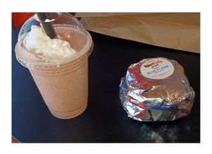 Blue Flame Burger & Oreo Crunch Shake at Soulfully Vegan in Berlin