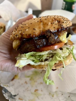 Soulful Burger with gluten-free bun  at Soulfully Vegan in Berlin