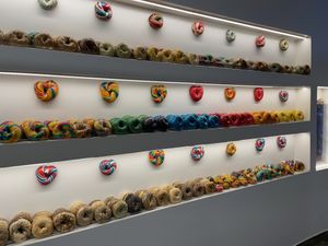 Bagel ornamental wall   at Liberty Bagels - Wall Street in New York City