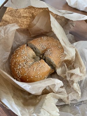 Sesame bagel (toasted)  at Liberty Bagels - Wall Street in New York City