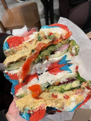 Liberty bagel   at Liberty Bagels - Wall Street in New York City