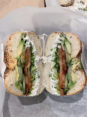 Wild thing with tofu cream cheesee  at Liberty Bagels - Wall Street in New York City
