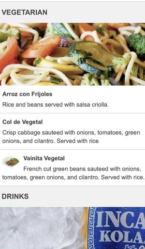 Menu  at El Pollo Inka in Hermosa Beach