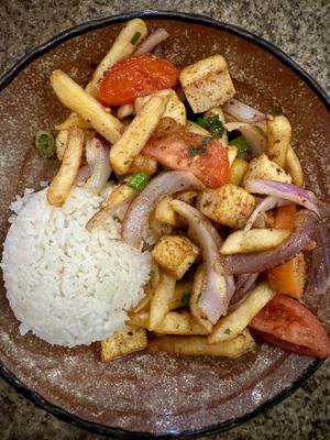 Soltado de Tofu  at El Pollo Inka in Hermosa Beach