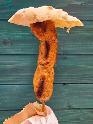 kebab in-a-stick at Handwich in Athens