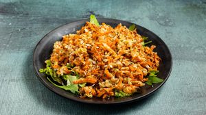 Coleslaw salad marinated in basil oil at Handwich in Athens