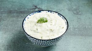 tzatziki sauce at Handwich in Athens