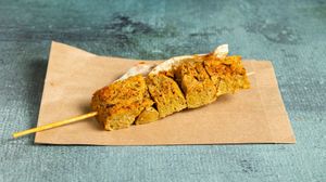 souvlaki stick at Handwich in Athens